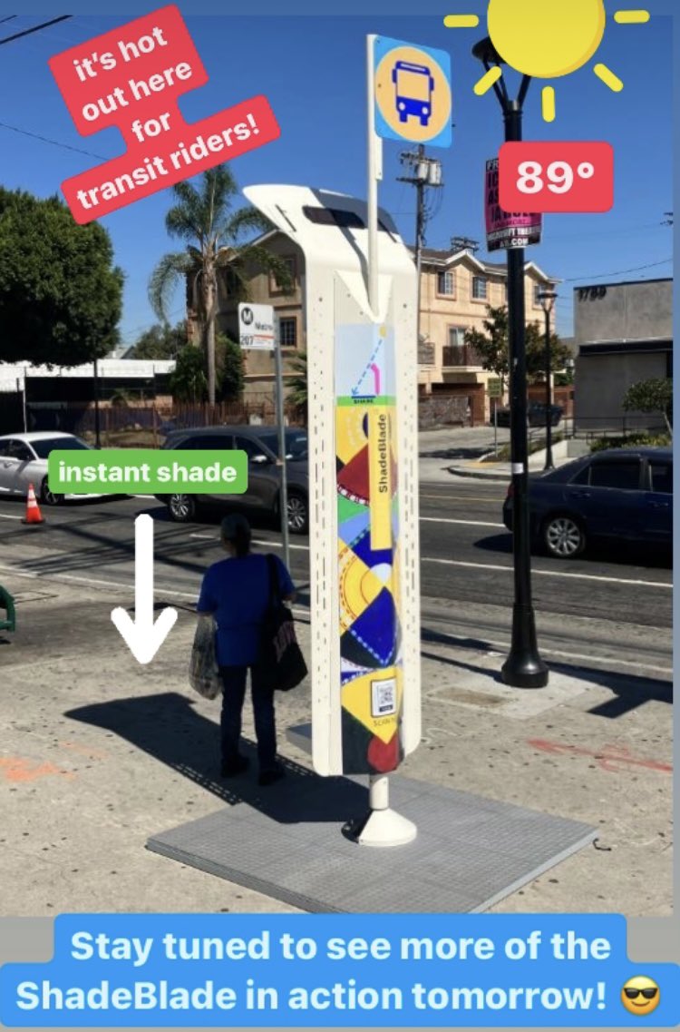 OutfrontDecaux's tweet photo. Stay tuned to see #shadeblade in action!
#instantshade #heatislands #busstops #heat #health #busriders #75percent https://t.co/aVOIb5XYcT