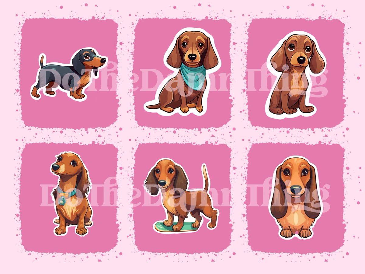 dothedamnthing9's tweet photo. Digital Download: Cute Kawaii Dachshund Sticker Bundle - 12 St by DoTheDamnThingArt https://t.co/hqXCAtLf4X via @Etsy https://t.co/A1UUj8hP5n