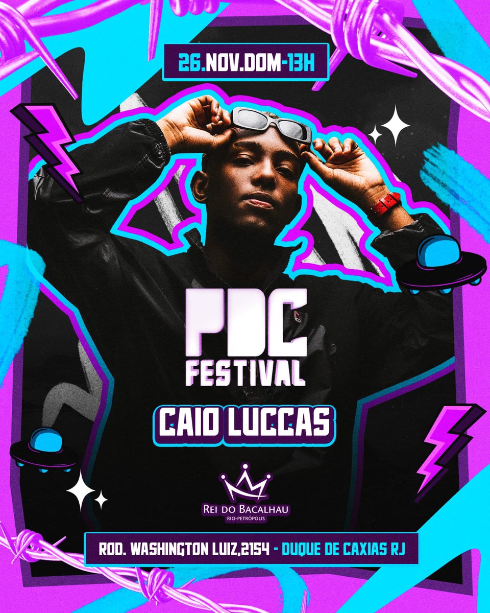Nossa 3º Atração está confirmada <a href="/caioluccass/">CAIO LUCCAS 🥷🏾</a> vai chegar nessa PDC FESTIVAL pra fazer historia 🥇

A maior PDC FESTIVAL de todos os tempos!🔥 

É a terceira de muitas, Tem muita coisa por vir! ⚠️

Com uma Line Up de artistas que jamais pisaram em Caxias!