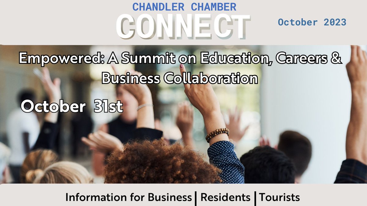 Finally a new season of cool weather and cool events!🍂 Check out this months Chamber Connected eMagazine so you can stay up to date. 👀

Click here to read more - bit.ly/3LMzBDw  

#chandlerchamber #memberdriven #businessstrong