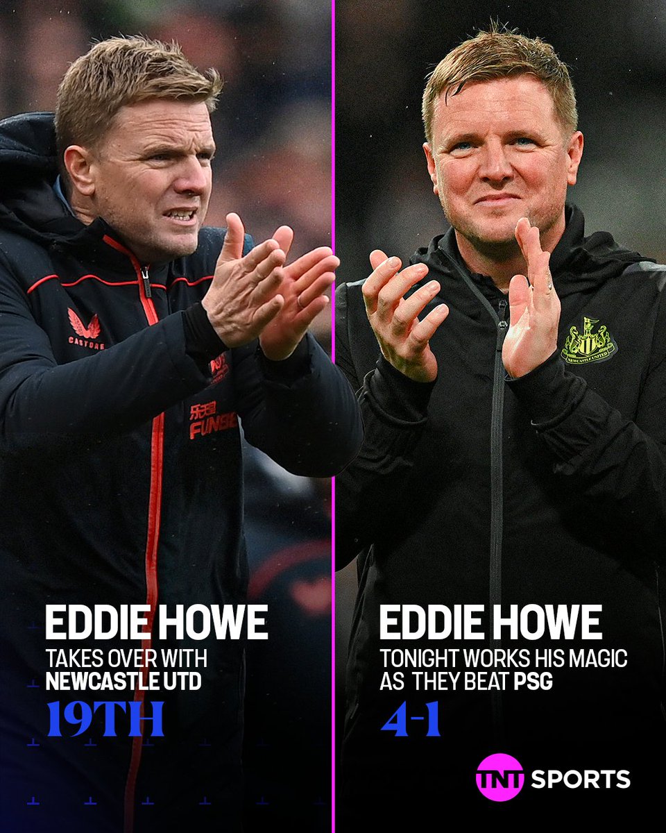 footballontnt's tweet photo. Eddie Howe appreciation post 👏

What an incredible job he's done at Newcastle United ⚫️⚪️

#UCL https://t.co/RE8UPlR3gV