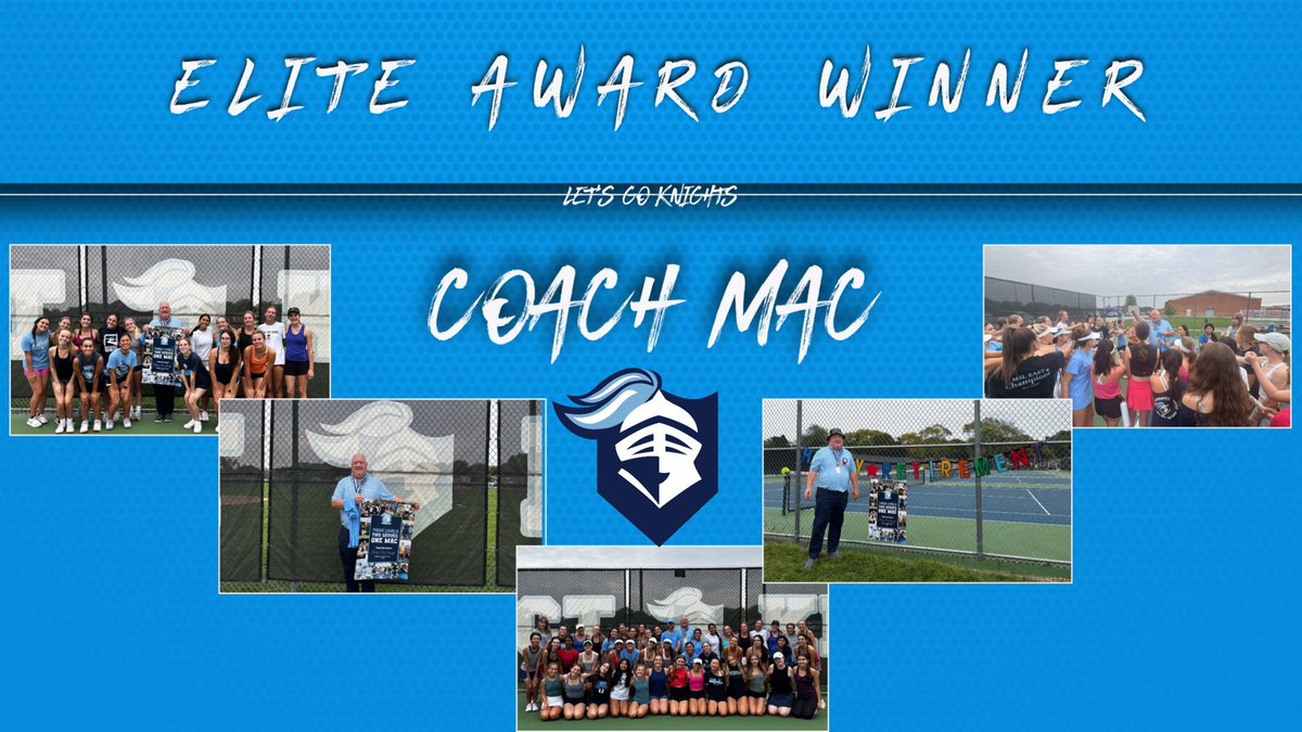The final ELITE Medal for the Tennis program goes to Coach Mac. Mac embodies everything we want to see at Prospect and has been a significant positive influence to hundreds upon hundred of athletes and students. Let’s Go Knights!!