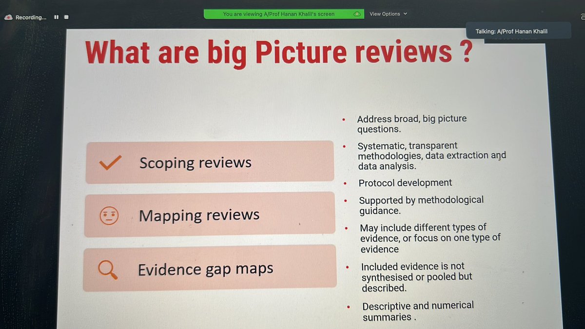 JBI (@jbiebhc) on Twitter photo <a href="/Hanan2000Khalil/">Hanan Khalil</a> outlines what BIG picture reviews are, and why terminology matters in the #JBILIVE webinar <a href="/Hanan2000Khalil/">Hanan Khalil</a> outlines what BIG picture reviews are, and why terminology matters in the #JBILIVE webinar