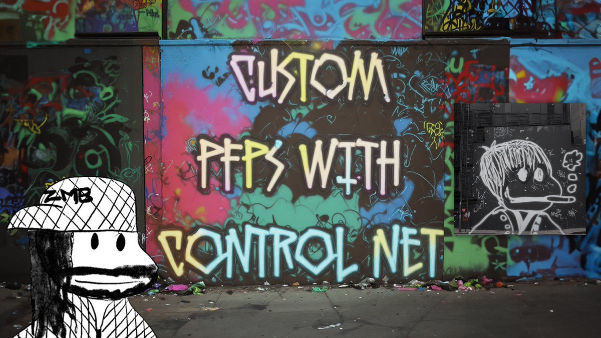 aklo360's tweet image. Just dropped my first tutorial vid privately on my YT channel for my Ordinal Inscription (Private TG) &amp;amp; @NewBitcoinCity Key holders only! Will drop next week publicly. 

Learn how to make custom PFP graffiti murals using your NFT with  #StableDiffusion #ControlNet