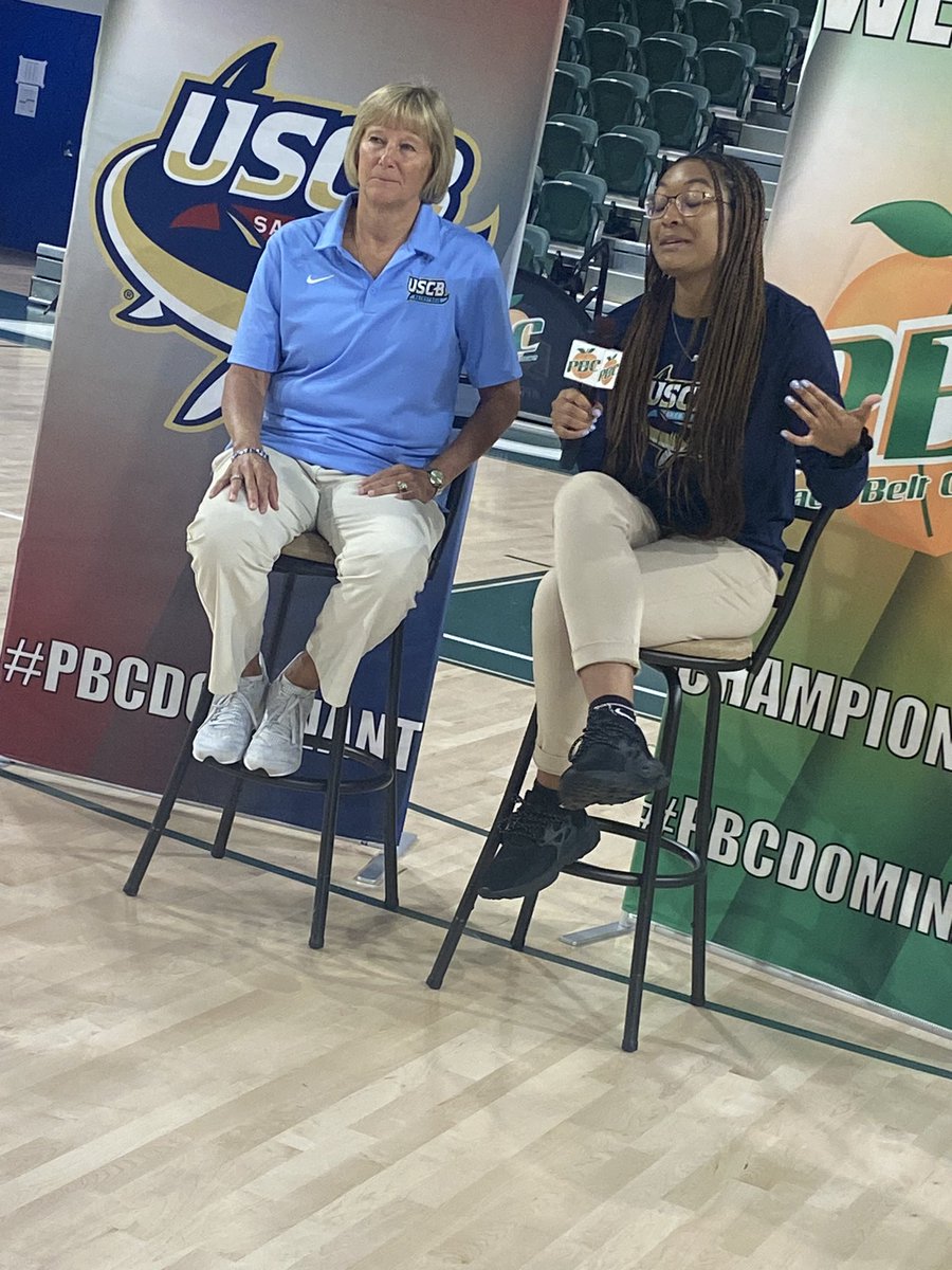 GeniaMontford's tweet photo. A great day at the @PeachBelt Media Day with @uscbwbb and @USCBMBB! #InauguralSeason #FinsUp https://t.co/w0bm2KwqRp