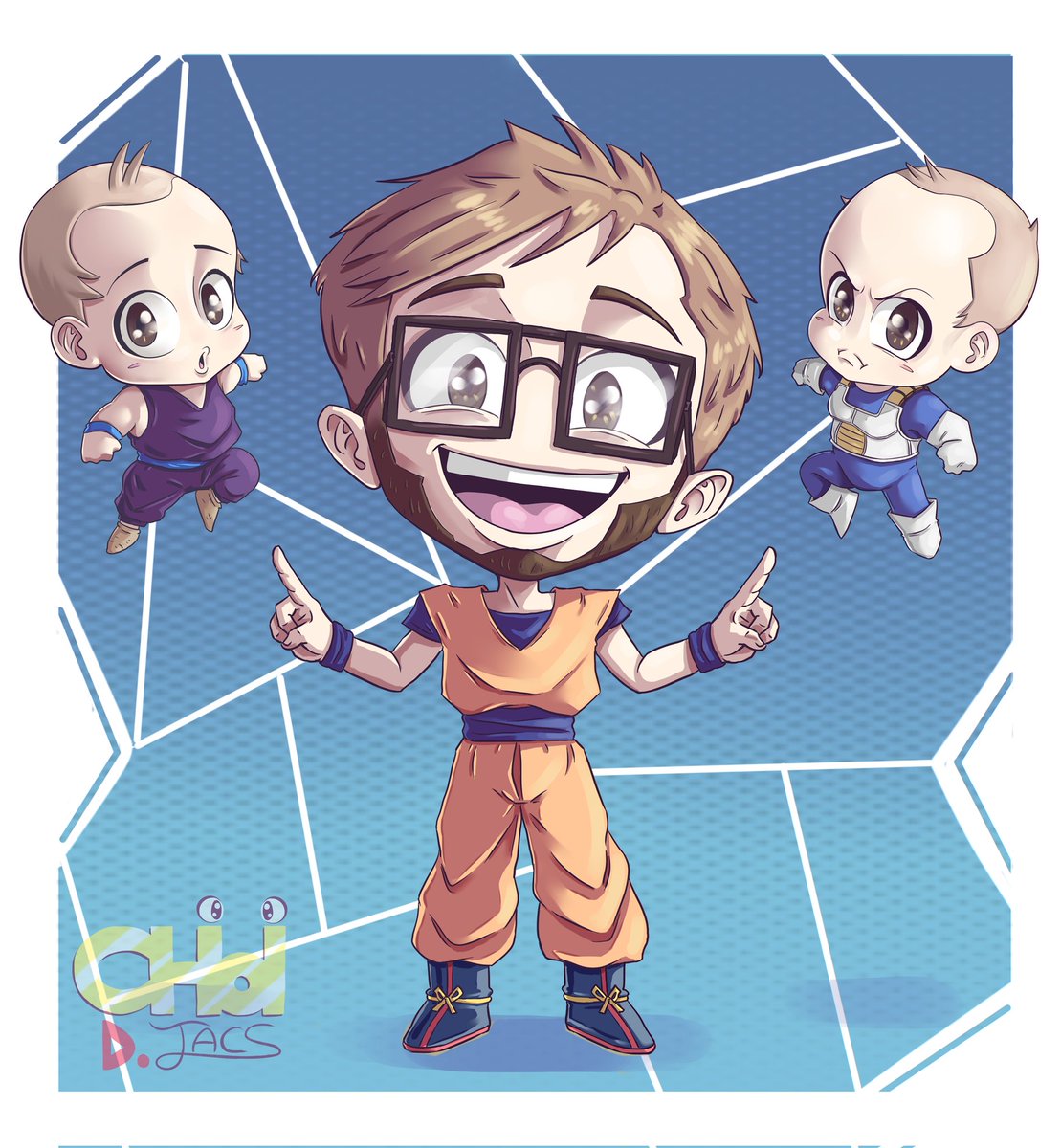 Chibi_d_jacs's tweet photo. Dibujo de mi hermano con sus crías en modo Saiyajin 😂
#Chibi #chibiart #dibujodigital https://t.co/GNOyYZxVjF
