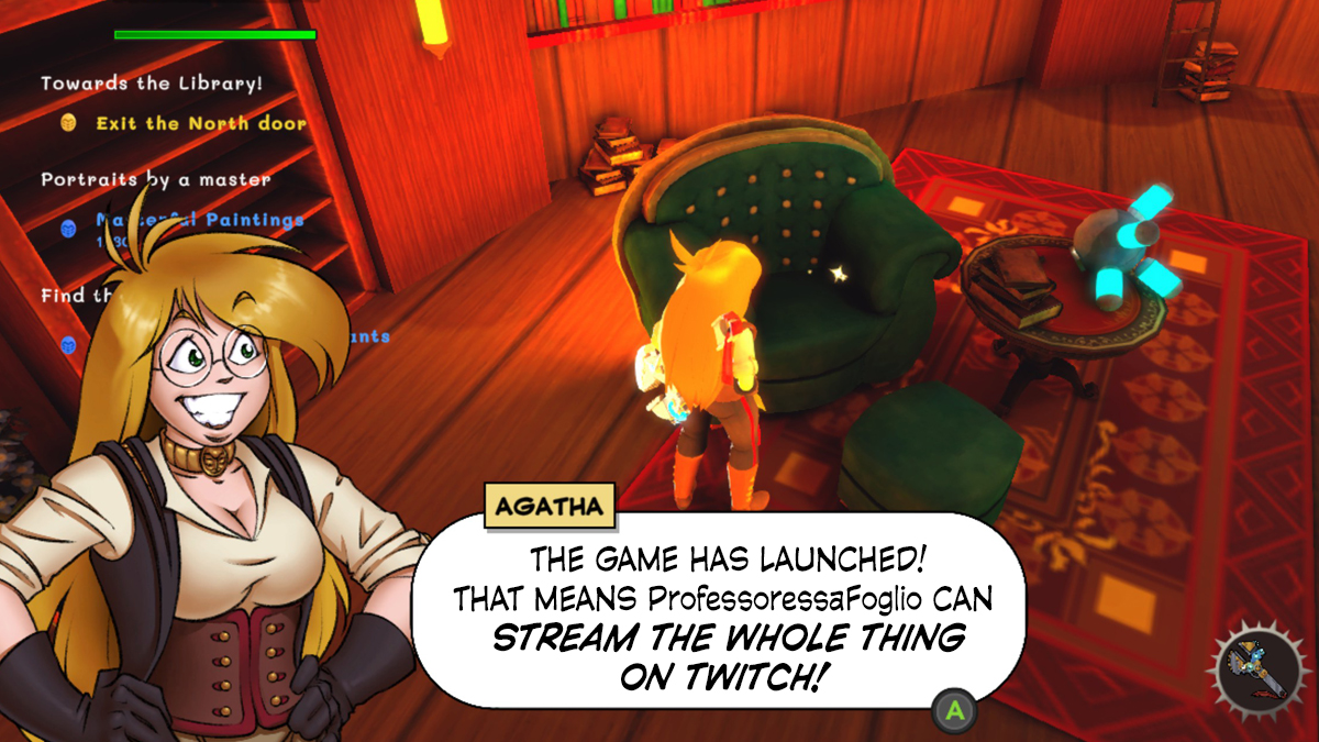 THE GAME IS OUT! In an hour, I'll continue my LOOONG playthrough stream of the new #girlgenius AiCH video game, starting at 6:00 Seattle (PDT) time! twitch.tv/professoressaf… Join me there! This will take multiple Wednesdays, so bring your patience!