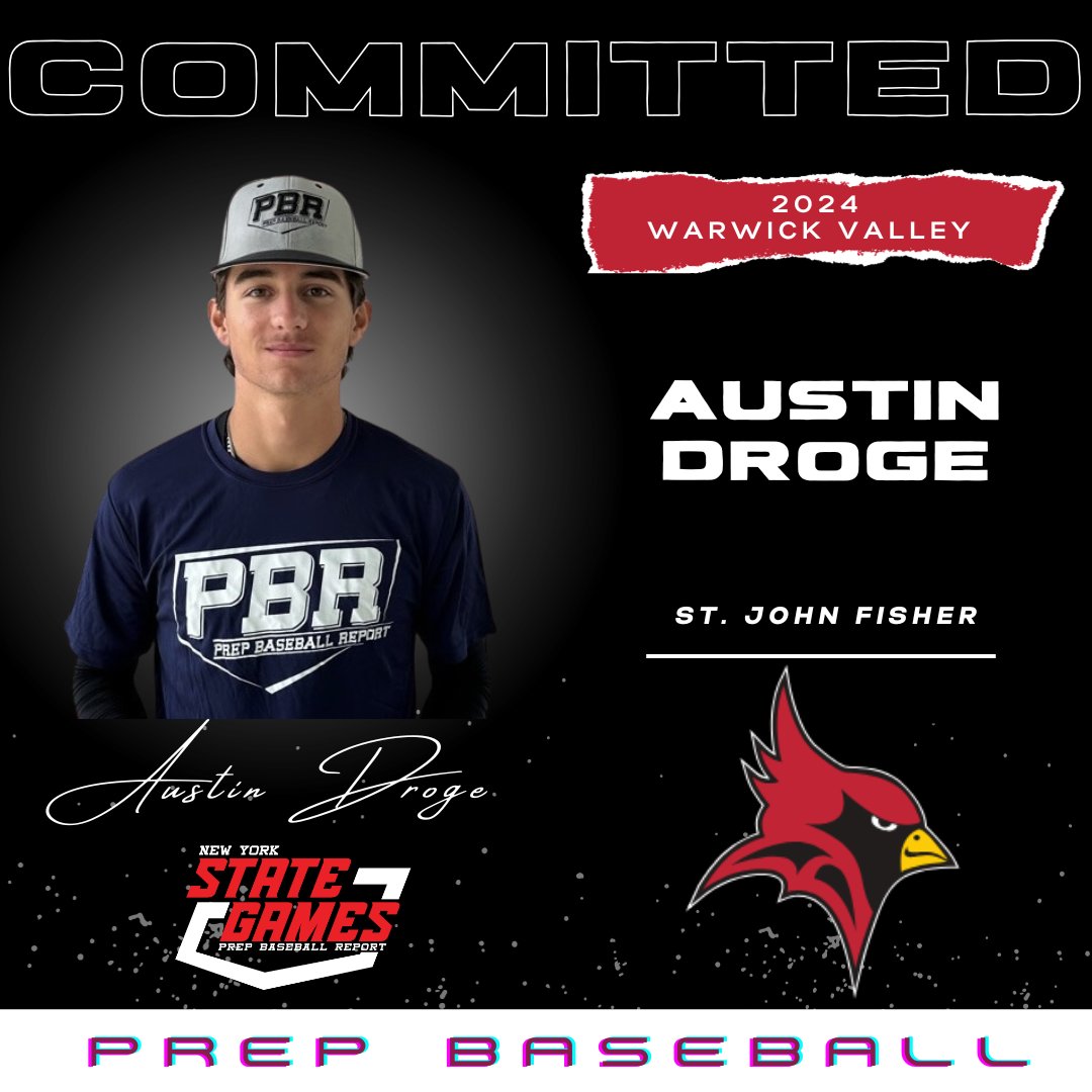Prep Baseball New York (@prepbaseballny) on Twitter photo 🚨Commitment Watch🚨
2024 SS|OF Austin Droge (Warwick Valley) has committed to St. John Fisher #congrats
❗Droge is the 1️⃣5️⃣th commit from the 2023 Northeast Senior Games & the 4️⃣6️⃣th commit from the 2023 NY State Games❗
<a href="/AustinDroge/">Austin Droge</a> | <a href="/SJFbaseball/">St. John Fisher Baseball</a> 🚨Commitment Watch🚨
2024 SS|OF Austin Droge (Warwick Valley) has committed to St. John Fisher #congrats
❗Droge is the 1️⃣5️⃣th commit from the 2023 Northeast Senior Games & the 4️⃣6️⃣th commit from the 2023 NY State Games❗
<a href="/AustinDroge/">Austin Droge</a> | <a href="/SJFbaseball/">St. John Fisher Baseball</a>