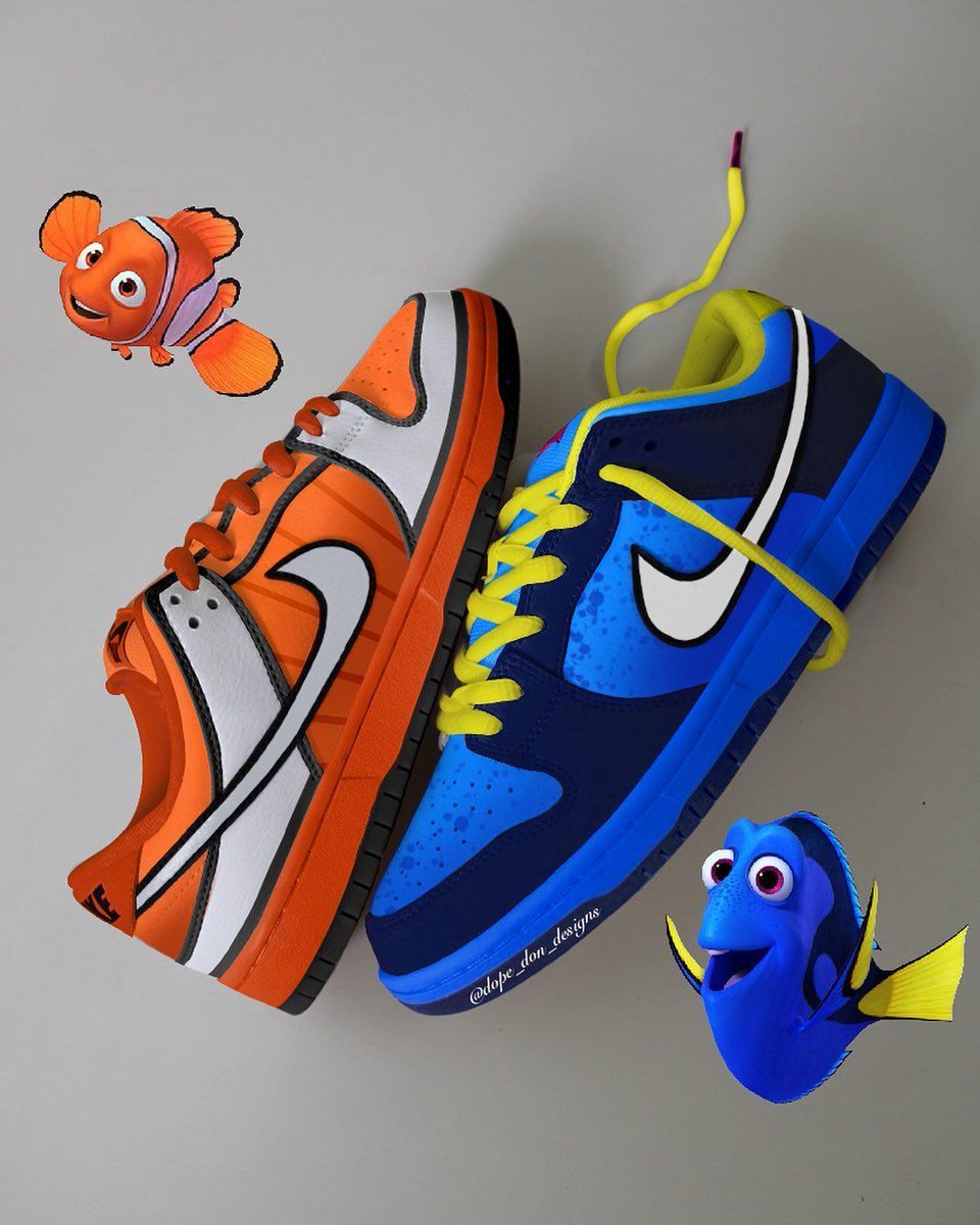 JustFreshKicks's tweet photo. Finding Nemo x Nike Dunk Low concepts 🌊 https://t.co/HNr6R6xCLc
