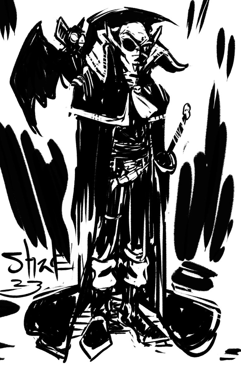 shadow27's tweet image. .@Templesmith  is doing #Helltober and the day 1 prompt is Nosferatu. So, with apologies to Leiji Matsumoto, Space Pirate Captain Orlock.