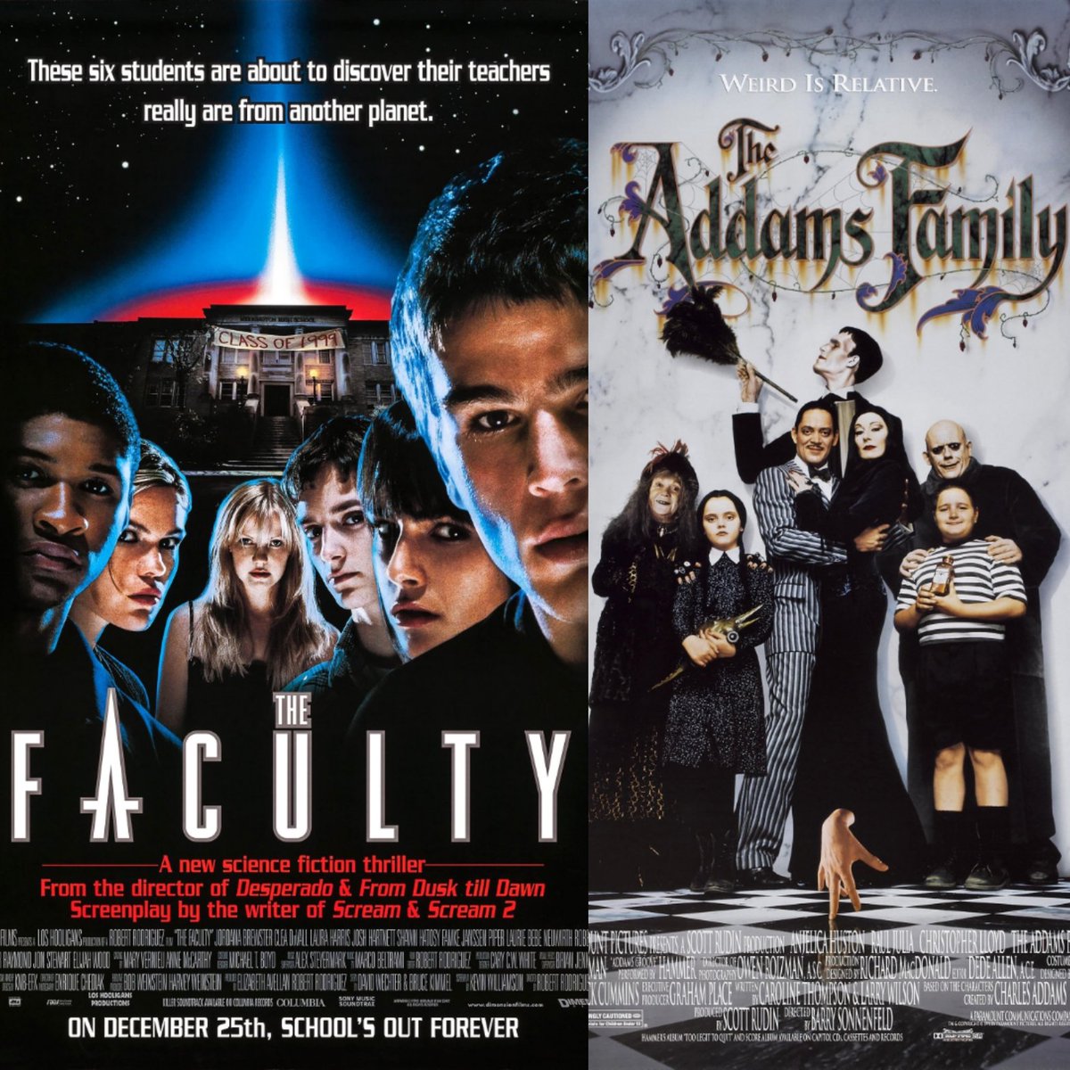 DIYEdotnet's tweet photo. Today is #October4th and our #Halloween #AdventCalendar will take us into some weird #90s territory! #TheAddamsFamily and #TheFaculty are our picks, but let us know what you are watching!

#diyentertainment #horror #barrysonnenfeld #robertrodriguez #stackedcast https://t.co/uuXy14X5Ka