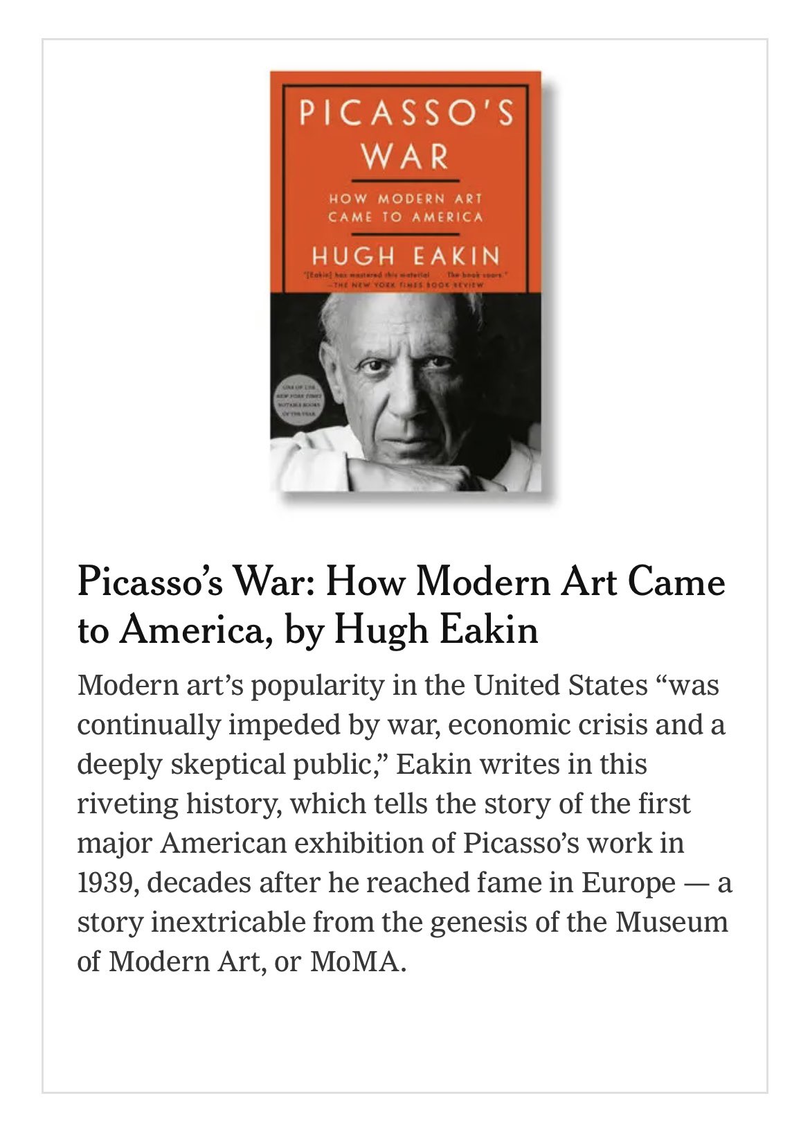 Picasso's War: How Modern Art Came to America [Book]