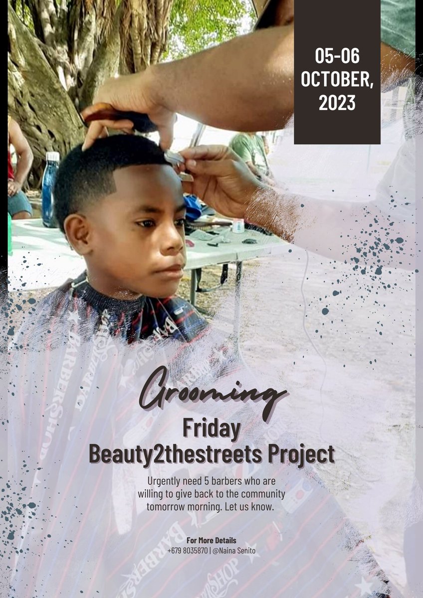 ahavaprojectfj's tweet photo. Team Fiji, we urgently need barbers and clippers/trimmers tomorrow. Our children &amp; some of our boys starting school at FNU need to be groomed tomorrow. Children who are part of the 38weeks program. If you're willing to give back to the community please let us know. https://t.co/M6y1ICnCrr