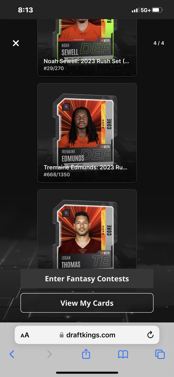 MADDHOOP's tweet photo. @DKReignmakers What a joke of a PAC. Three defensive players, and a tight end. This game is getting harder and harder for me to want to play anymore. https://t.co/GjskHUTtuQ