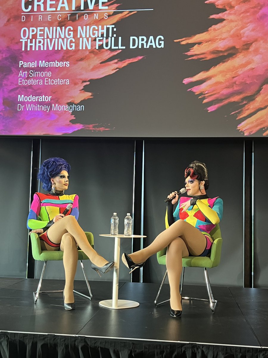 mfjmonash's tweet photo. We ended Day 1 of #CreativeDirections with drag performances and a panel on THRIVING IN FULL DRAG by drag queens Art Simone and Etcetera Etcetera. ✨ https://t.co/QMQt9ncLqk