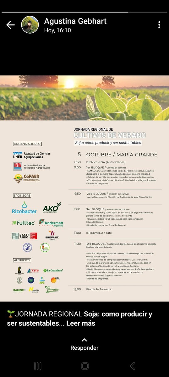 semillasFCAUNER's tweet photo. Los esperamos!!! https://t.co/I4WSj6SiwQ
