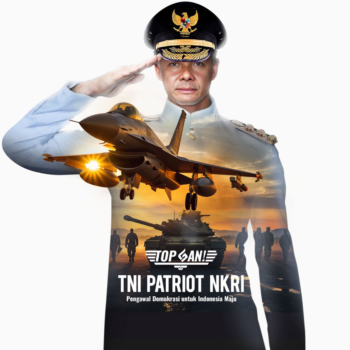 Sejak 78 tahun silam, TNI hadir sebagai sebuah kekuatan bagi Indonesia dalam mengamankan, menjaga, dan memperkokoh kedaulatan negara.

#DirgahayuTNI78 #PengawalDemokrasiIndonesiaMaju #TopGan #LanjutGan #GanjarPresiden