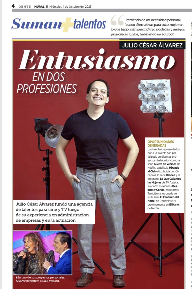 alvarezjulioc_'s tweet photo. Gracias @muralcom por el espacio, por la entrevista a mi trabajo como actor y sobre @JcaTalents y nuestros cuatro años representando actores.  

🎙️ #AbrilValadez 
📸 #EmiliodelaCruz 

https://t.co/1z5DrkGxqT https://t.co/ni8MtSBmpf