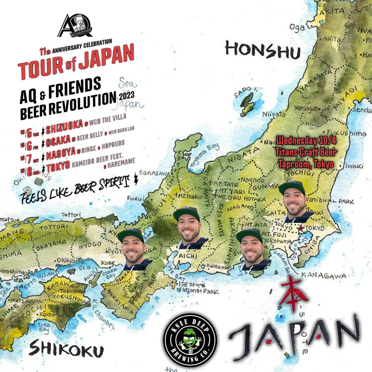 A repost from @AQBevolution! Our Head Brewer Alex Tonello is on the move in #Japan, don’t miss your chance to meet him and the rest of the AQ crew this week! 🍻