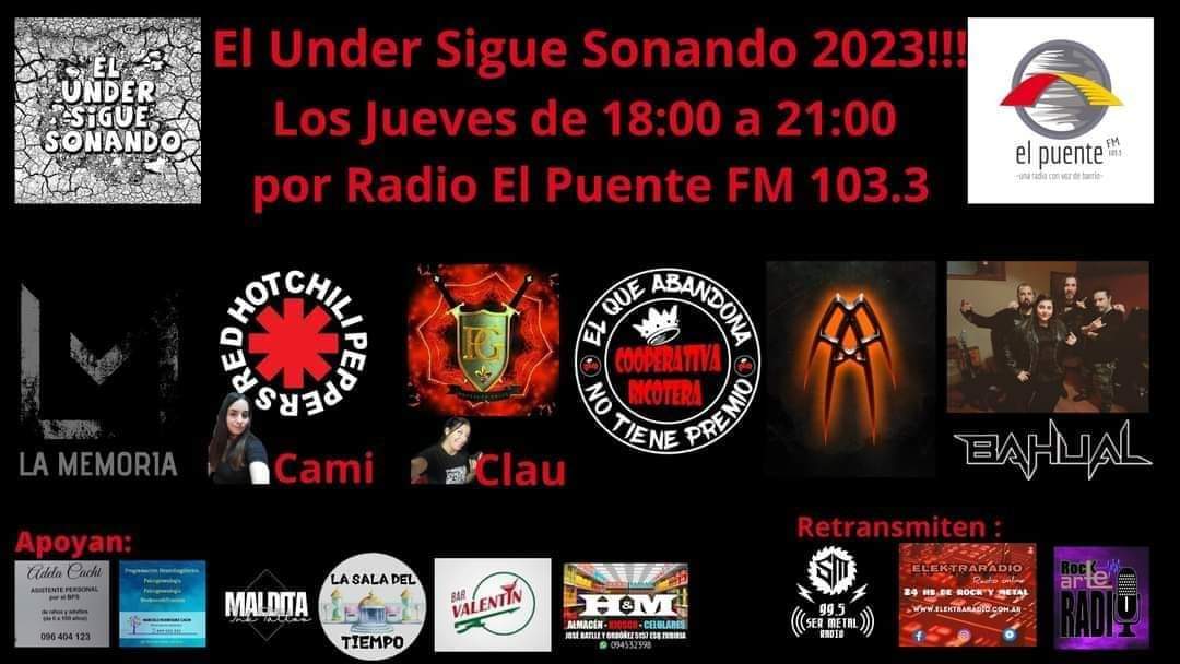 lamemoriabanda's tweet photo. Jueves 18 horas estaremos en los estudios de @lacotorrafm943 
Charlando con Gonza de @ElUnderSigueSonando https://t.co/caVxdAIV9e