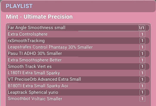 Mint_IV's tweet image. Mint - Ultimate Precision Tracking Routine 🎯
≈ 15 minutes
I made this advanced precise tracking routine to help me push my scores in other precision scenarios like PGTI and smoothbot. Check it out if you want to improve your tracking!
Code: KovaaKsPushingVividtangerineClutch