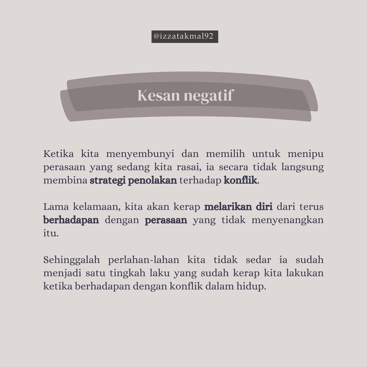 izzatakmal92's tweet photo. Mengenali ‘defense mechanism’ tingkah laku membela diri dari situasi yang tidak menyenangkan. Ia selalu jadi dalam keadaan kita tidak sedar.

#izzatakmalberkongsi #puisidankata #patahlagi https://t.co/tBjEC6Ztmx