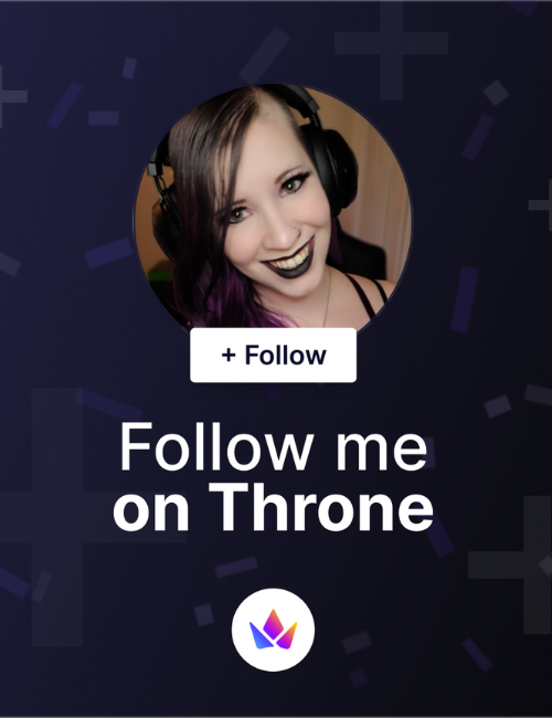 Glitchy_Siren's tweet photo. Throne is doing a Follower Frenzy! Following my Throne page helps support me as a creator and allows fans to know when big upcoming events are, as well as any new items added to my lists. Any support given is appreciated 💜
https://t.co/Due5bHpTEo
#FollowMeOnThrone #twitch https://t.co/56wEDbPOFZ