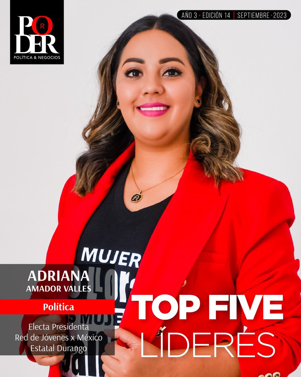 poder_ere's tweet photo. Adriana Amador, la nueva líder de los jóvenes del PRI,  en el #TopFive de la revista PODER (edición septiembre) @Adriana_avalles 

Descárgala completa 👉🏻https://t.co/BI9VJBKWCR https://t.co/EvsRgvnEQ4