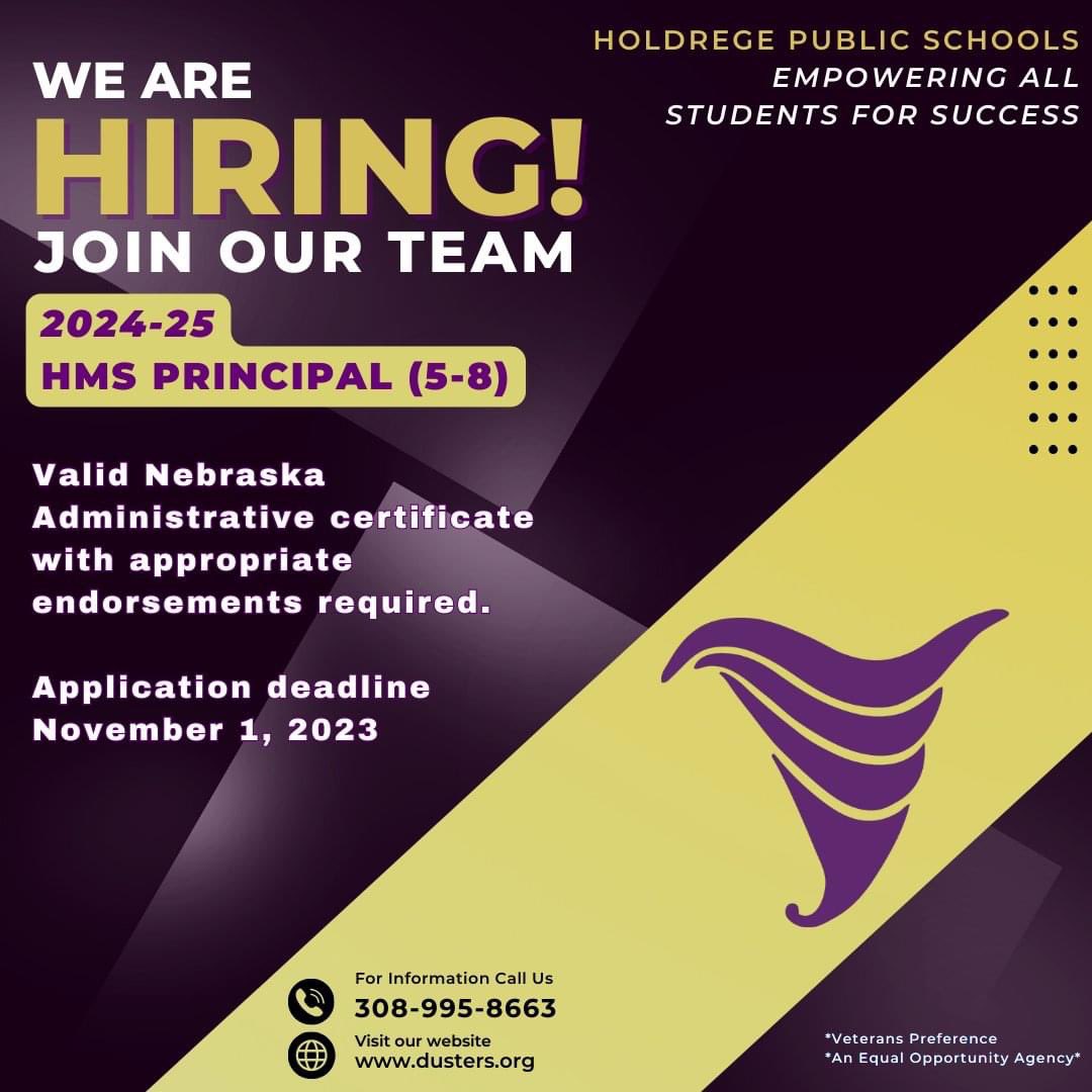 JamesReedHD's tweet image. Come work with a great team at Holdrege Middle School! 

#edchat
#k12
#NebEdChat
#EdChat