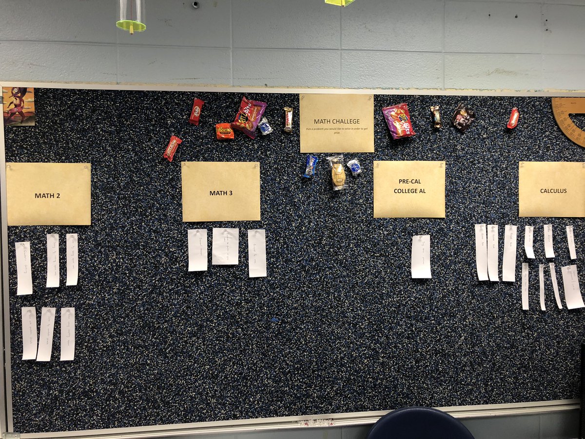 DGSouthMath's tweet image. Hey Mustangs- stop by the Math Resource room, say hi to Mr Le, try a challenge problem, earn a treat off the board!  No tricks! All October long!  See you on the third floor.