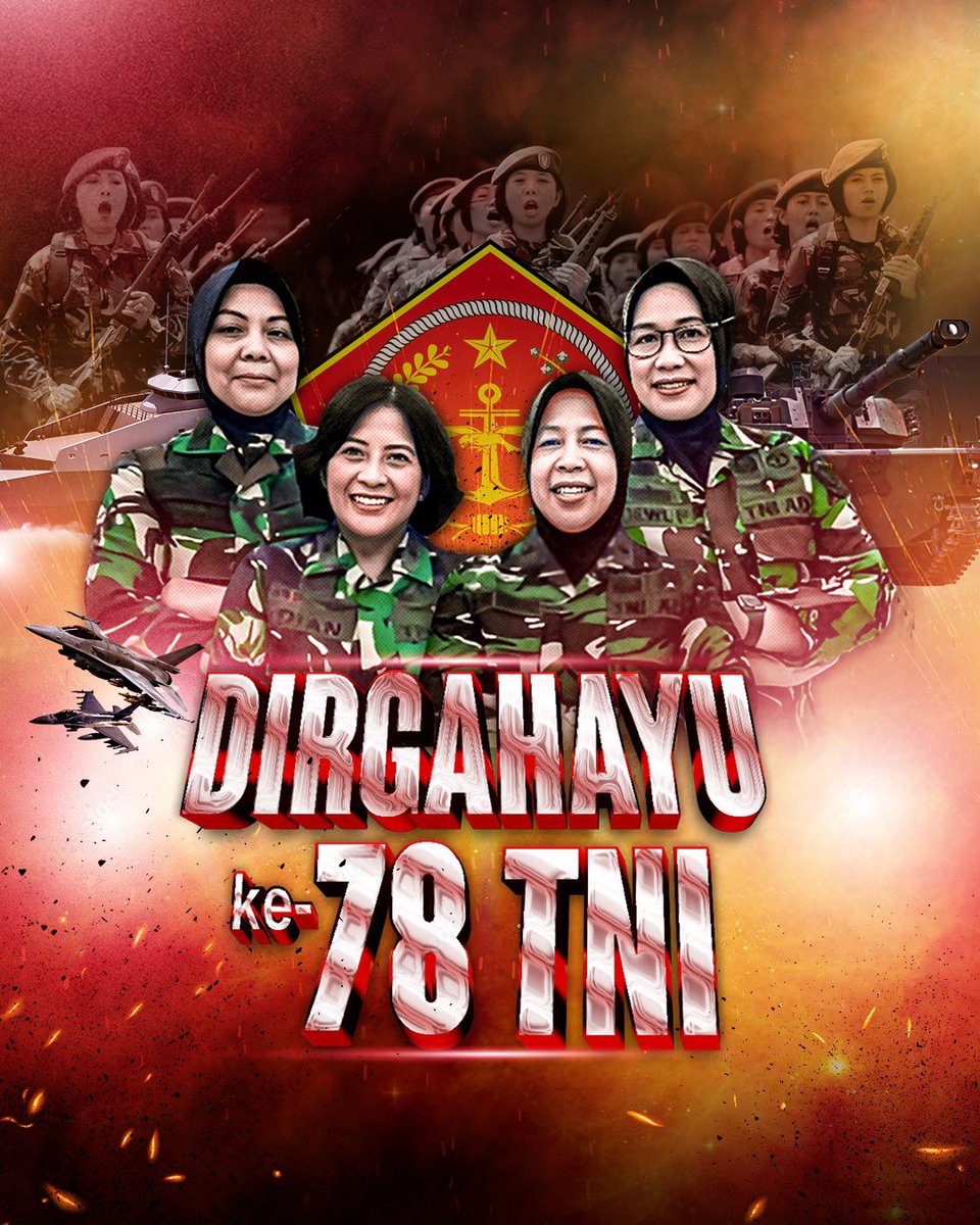 erickthohir's tweet photo. Dirgahayu ke-78 TNI!

Apresiai khusus saya sampaikan kepada para perempuan di TNI yang telah membuktikan profesionalisme dalam militer sekaligus sebagai ibu. Tidak mudah menjalankan tugas mulia ini.

Terus berkarya menghadapi tantangan bangsa ke depan 🇮🇩 https://t.co/dFtFcuagsc