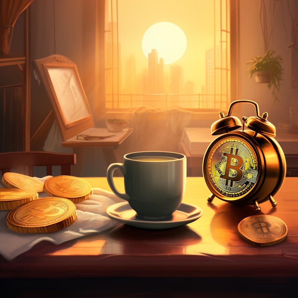cfircooETH's tweet photo. "Good morning, Crypto Fam! ☀️🚀 May your day be filled with green candles, bullish vibes, and positive news from the blockchain! 💰💎 #CryptoMorning #Bullish #HODL" 🌄🌟 #Bitcoin https://t.co/m2WfIrZg30