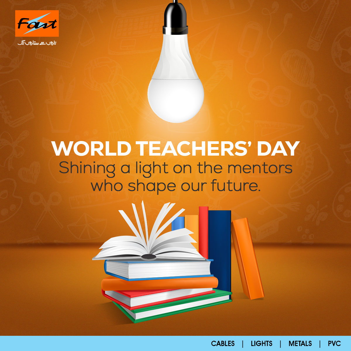 On this Teacher's Day, let's celebrate those who help us learn, grow, and become the best versions of ourselves.

#FastCables #RealQuality #TeachersDay2023 #TaroonSeSitaroonTak #FastLights