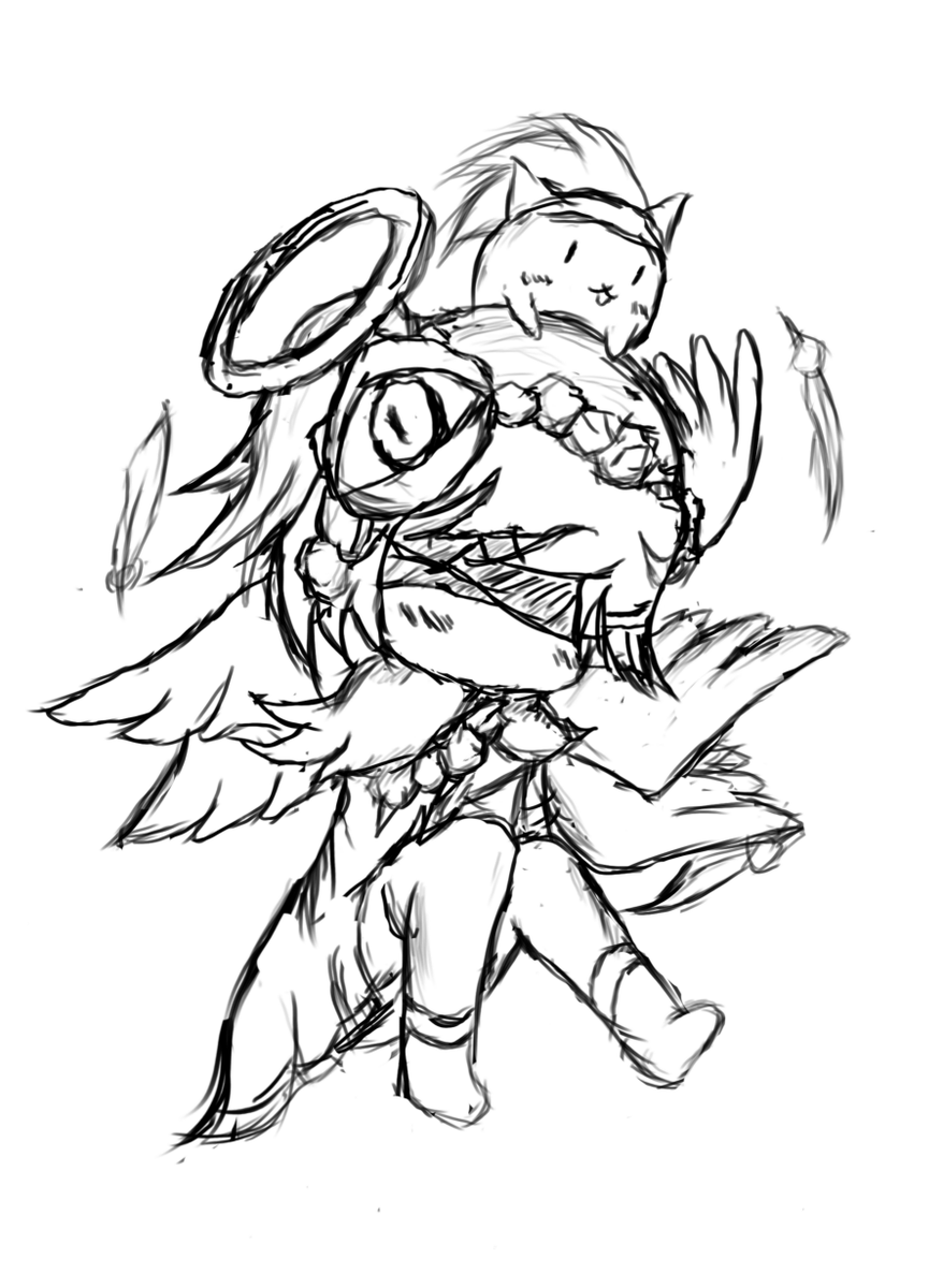 擬人化ミニエンジェルサイクロン 跟风摸了流行的小天涡（） #にゃんこ