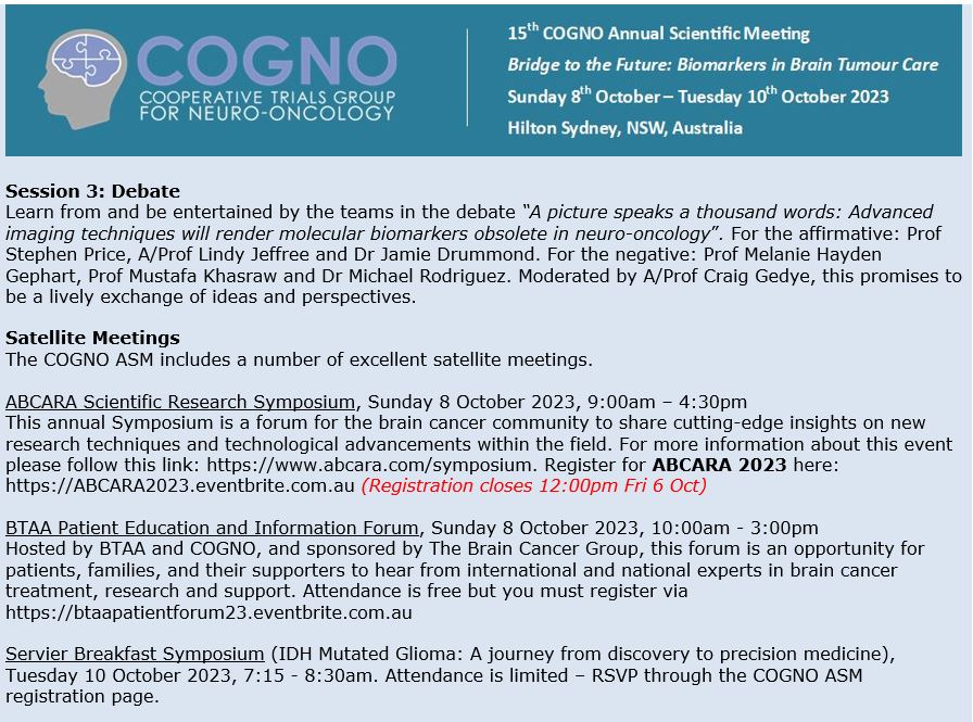 #COGNO23 Only 3 days to go, time is running out to secure your spot at the upcoming COGNO ASM. This year’s ASM program will provide excellent networking opportunities, learning experiences and outstanding presentations, register now! cogno.org.au/content.aspx?p…