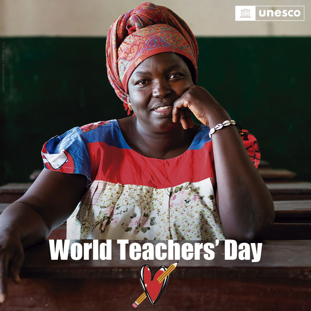 No teachers, no future. ❤️✏️

On #WorldTeachersDay, celebrate with us the value of teaching &amp; join our call to reverse the current teacher shortage. 💪

Thank you to all teachers who have never stopped believing in the profession! on.unesco.org/TeachersDay