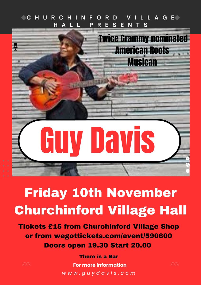See <a href="/guydaviesmusic/">Guy Davies</a> in Churchinford, Somerset , tickets available now.