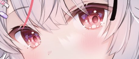 1girl solo red eyes close-up looking at viewer hair ornament eye focus  illustration images