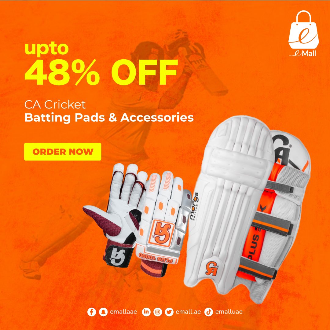AeEmall's tweet photo. ‼️Upto 48% Off ‼️
CA Cricket Batting pads and Accessories 
Link in the Bio 
.
.
#dubaimarket #emallae #dubai #sharjha #ajman #marketplace #followforfollowback #sales https://t.co/4GQ5cR1GBU