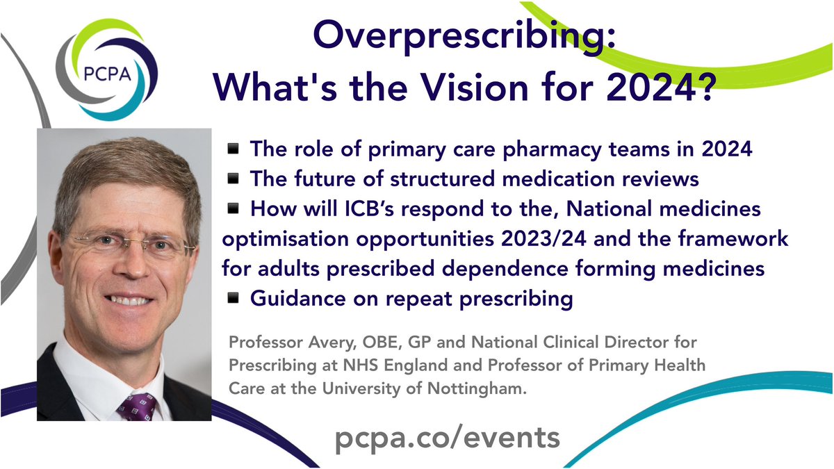 pcpa_org's tweet photo. 🔹PCPA &amp; NHSE Overprescribing Month🔹

Podcast: Overprescribing: What's the Vision for 2024?

@TonyAvery1 &amp; @GrahamStretch discuss the latest overprescribing updates and what we can expect in 2024

https://t.co/GvIW0tMpNZ

#pcpaevents @NHSEngland https://t.co/wwnC4Y86Mo