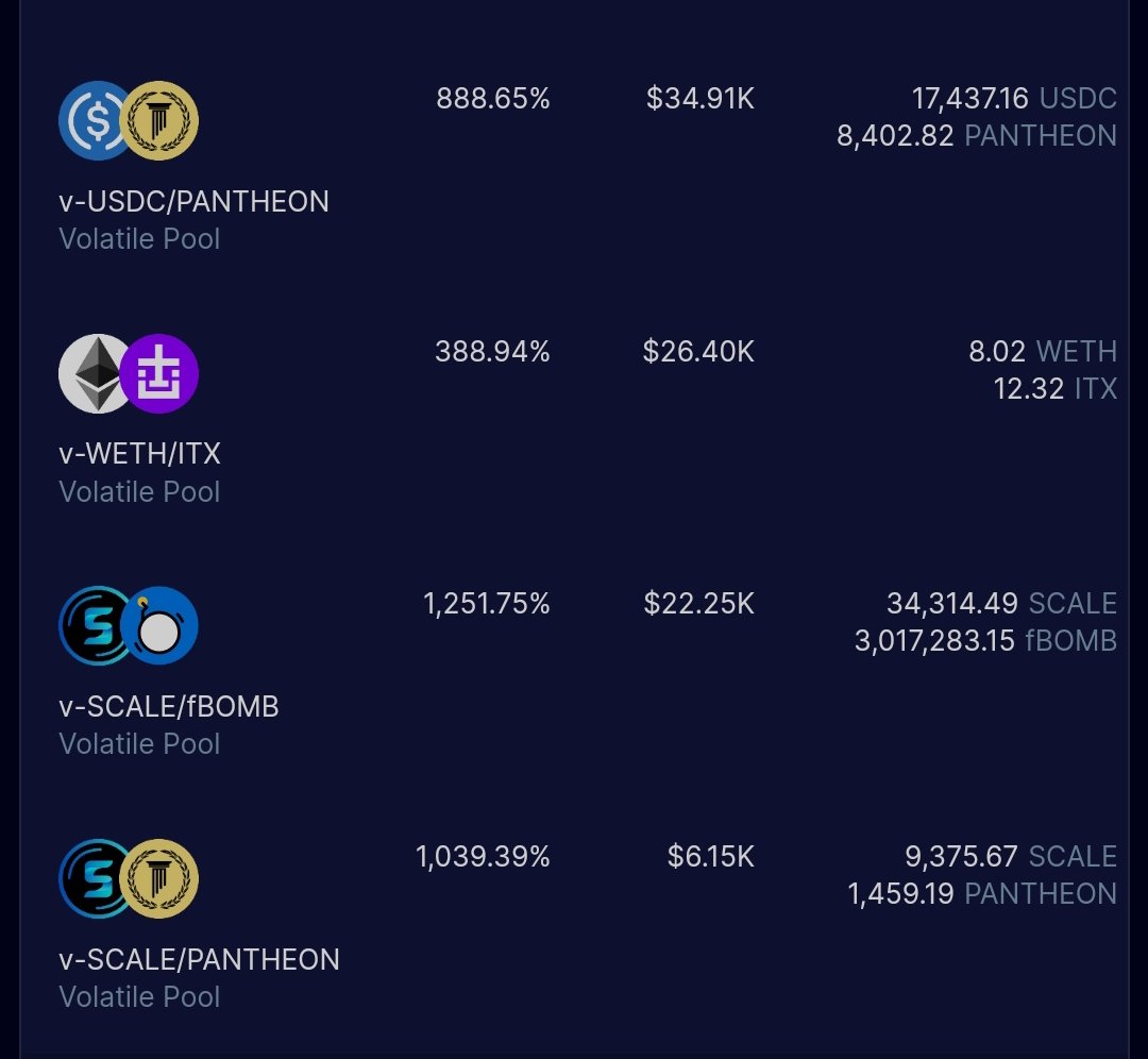 This is not a glitch! ⚠️

APRs are going bananas on <a href="/Equalizer0x/">Equalizer 💥</a> 🔥📈

Check out the $Pantheon pools 🔥 &amp; <a href="/PantheonEco/">Pantheon | Reserve currency | 🏛️</a> team hasn't started pushing yet 👀

...also, Arbitrage #bot in the works 🛠️

#BribeWars #SCALE $SCALE #DeFi