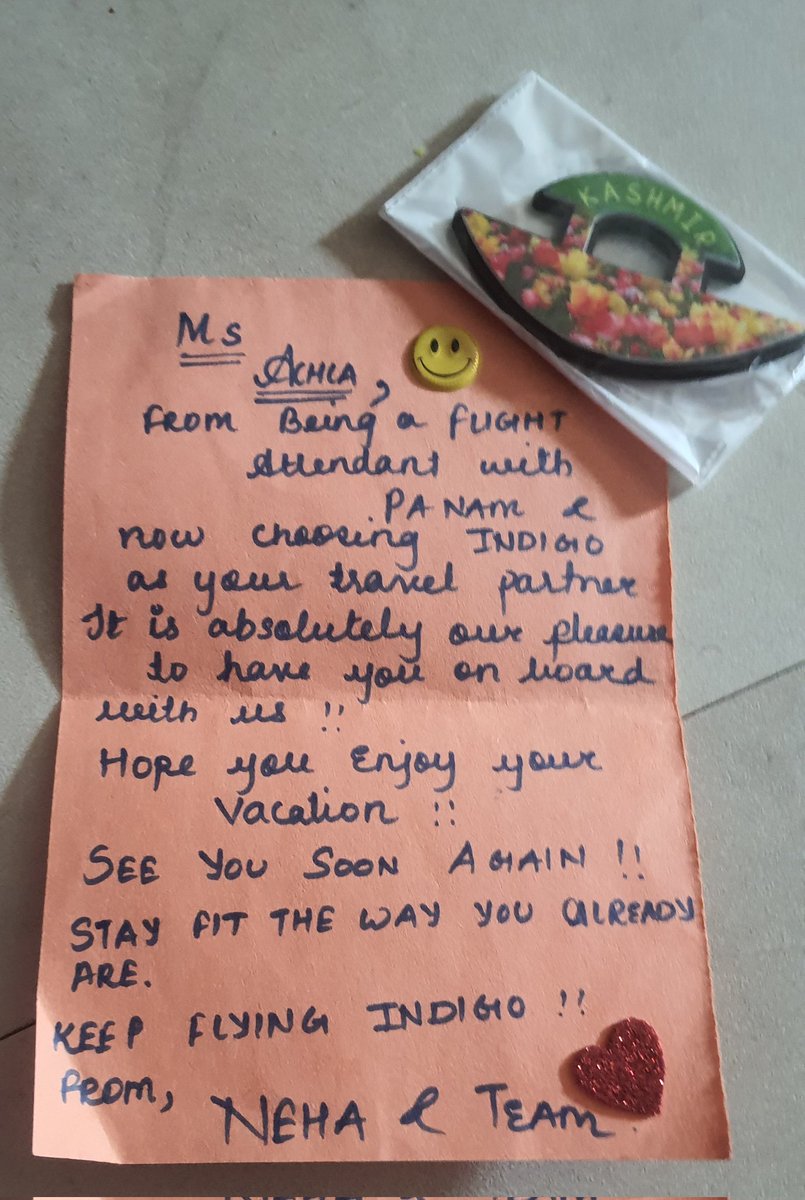 Thank you  Neha and team at <a href="/IndiGo6E/">IndiGo</a> for this...I had a wonderful flight to my favorite place in the whole world #kashmir