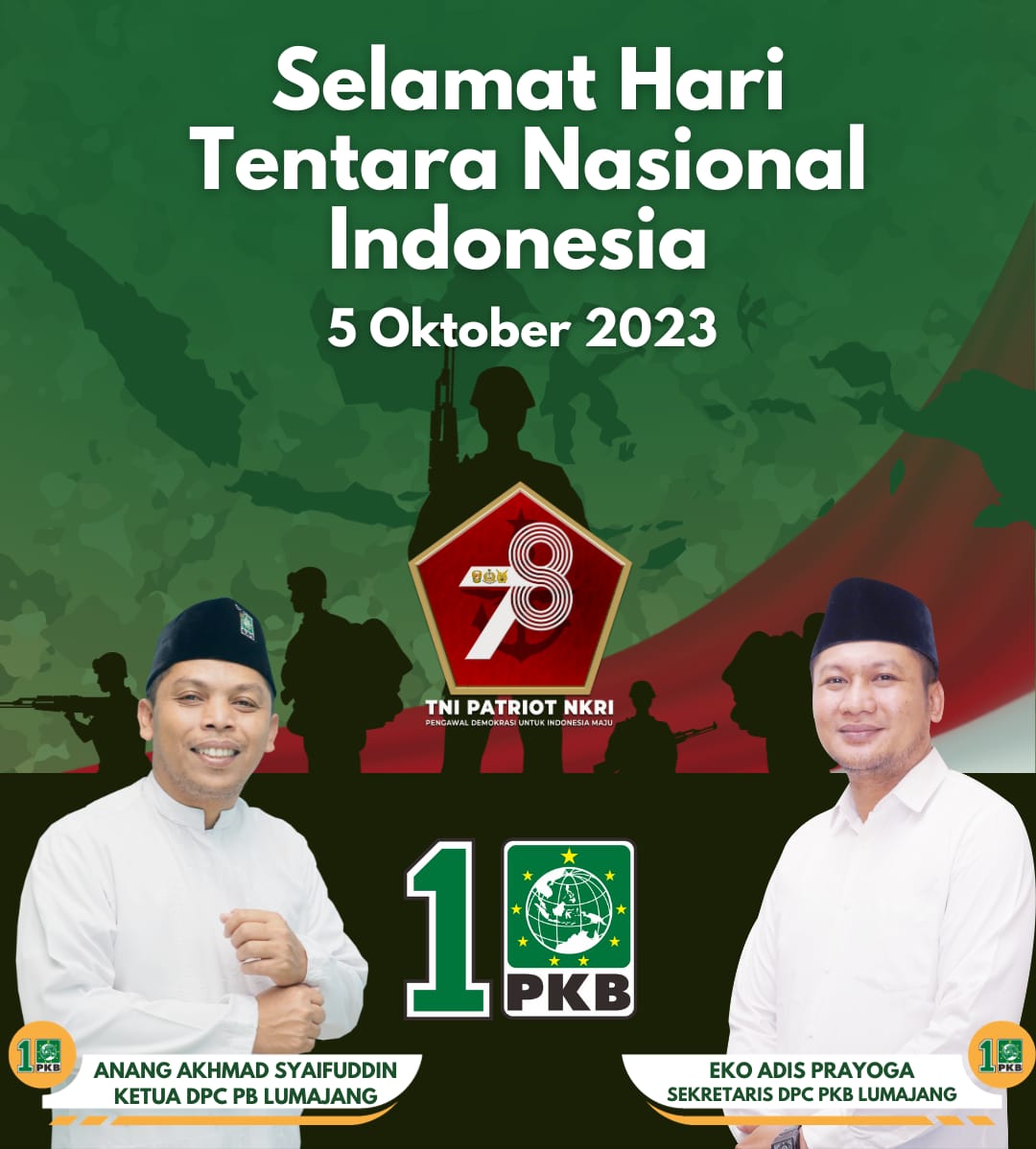 Selamat Hari Ulang Tahun TNI. Maju terus Tentara Nasional Indonesia, garda terdepan dan benteng terakhir Bangsa

#huttni 
#dpcpkblumajang