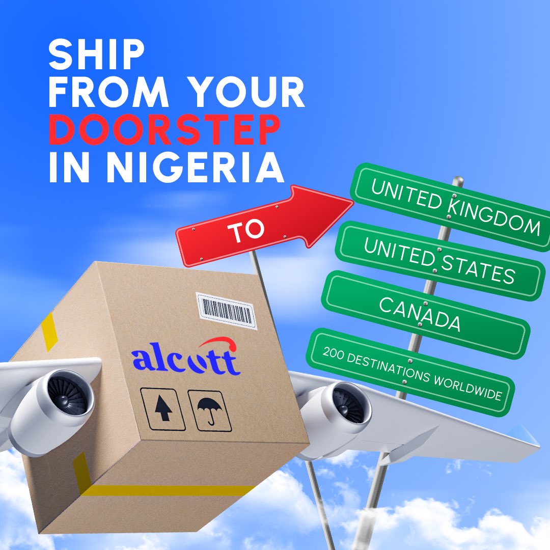 Alcottlogistics's tweet photo. Shipping to the world at large from Nigeria just got better.
At Alcott Logistics, we offer you seamless and comfortable shipping services.

You can ship and receives  items from your doorstep in Nigeria to or from any location worldwide. 

Send us a dm to get started. https://t.co/KhyweEz3VG