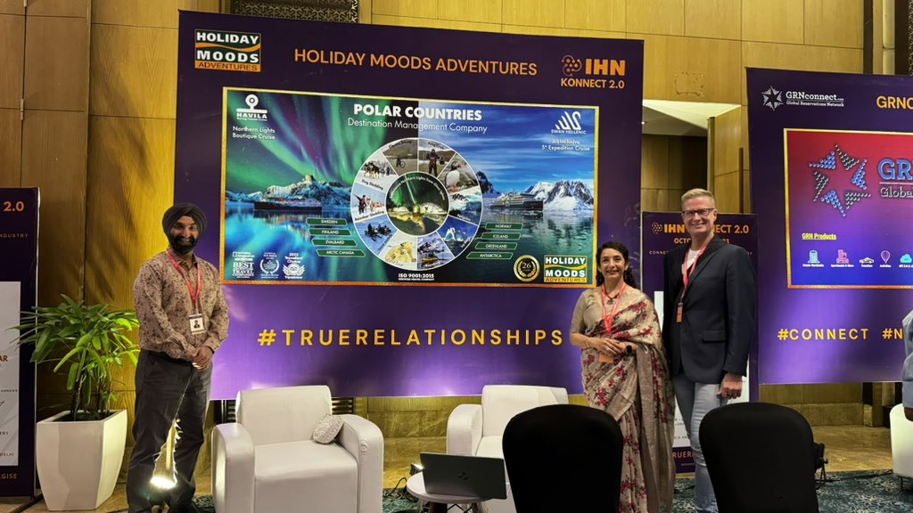 YTAndersonCEO's tweet photo. I just met our new partners from Holiday Moods Adventures at their stand and they were selling Pohjola route to their clients. So happy. #truerelationships https://t.co/iqiT5orP4J