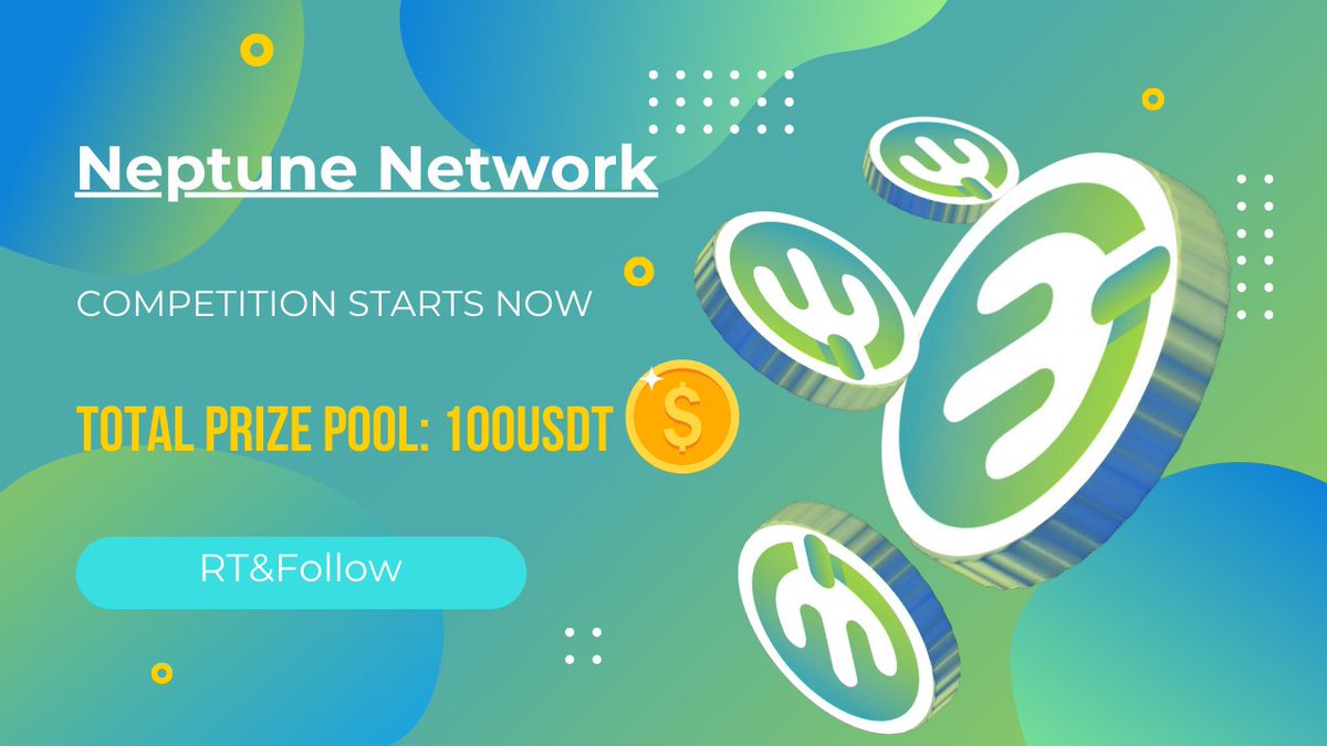 Neptune_Network (@neptune_web3) on Twitter photo To celebrate the Neptune Network Telegram community is about to exceed 20,000 people
Neptune Network competition starts
Total prize pool: 100USDT
10 lucky citizens will be randomly selected
Request👇👇
✅RT this tweet + follow (<a href="/Neptune_WEB3/">Neptune_Network</a>)
✅ Complete #Gleam⤵️ To celebrate the Neptune Network Telegram community is about to exceed 20,000 people
Neptune Network competition starts
Total prize pool: 100USDT
10 lucky citizens will be randomly selected
Request👇👇
✅RT this tweet + follow (<a href="/Neptune_WEB3/">Neptune_Network</a>)
✅ Complete #Gleam⤵️