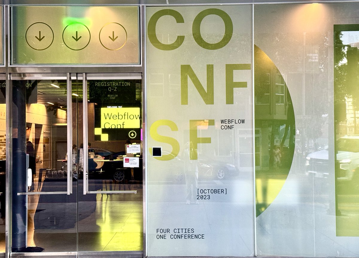 Webflow Conf branding on San Francisco's SF Jazz