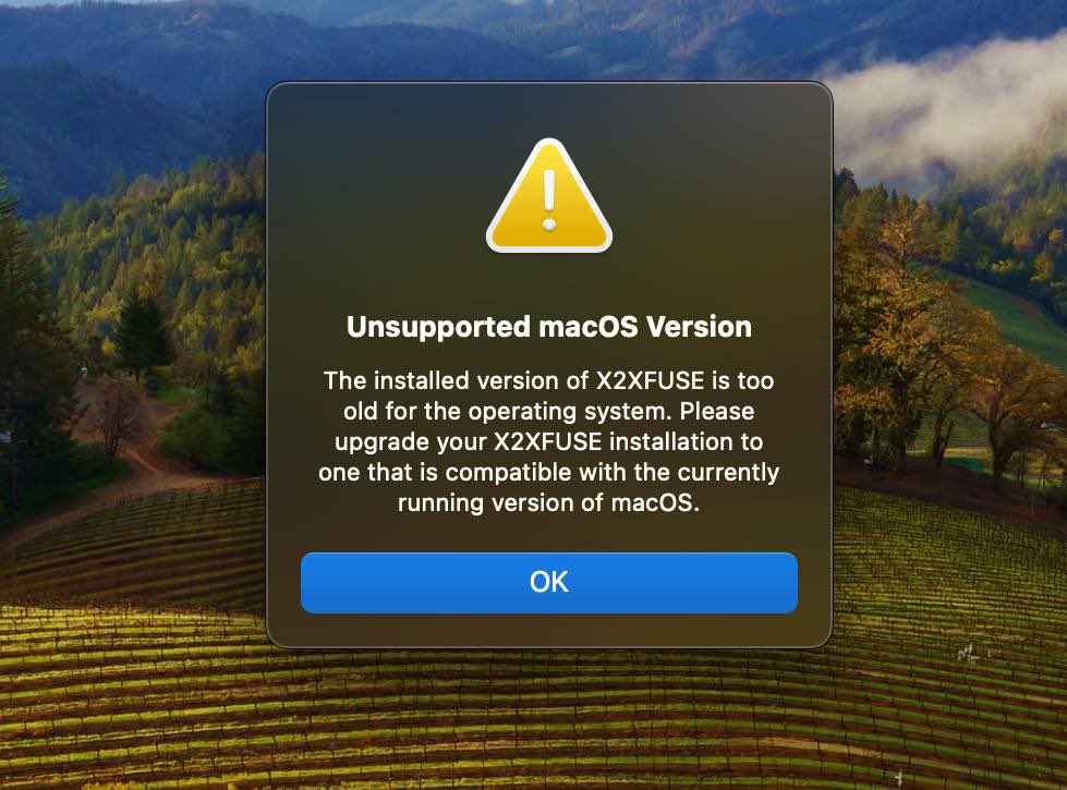 FOCUSEDequip's tweet photo. Hi @ARRIChannel @Codex_storage, we upgraded one of our DIT laptops to #macOS #Sonoma as part of our compatibility tests and got this message. Any ETA when an update is coming? https://t.co/g9lQEzUXm4