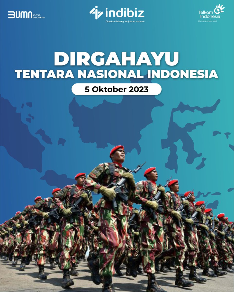 Dirgahayu TNI ke-78!✨

Maju terus Tentara Nasional Indonesia, garda terdepan dan benteng terakhir bangsa. Sinergi untuk Negeri!😍

#indibiz
#indibizjtd
#dirgahayutni78
#CiptakanPeluangWujudkanHarapan
#EkosistemUsahaDuniaBisnisIndonesia