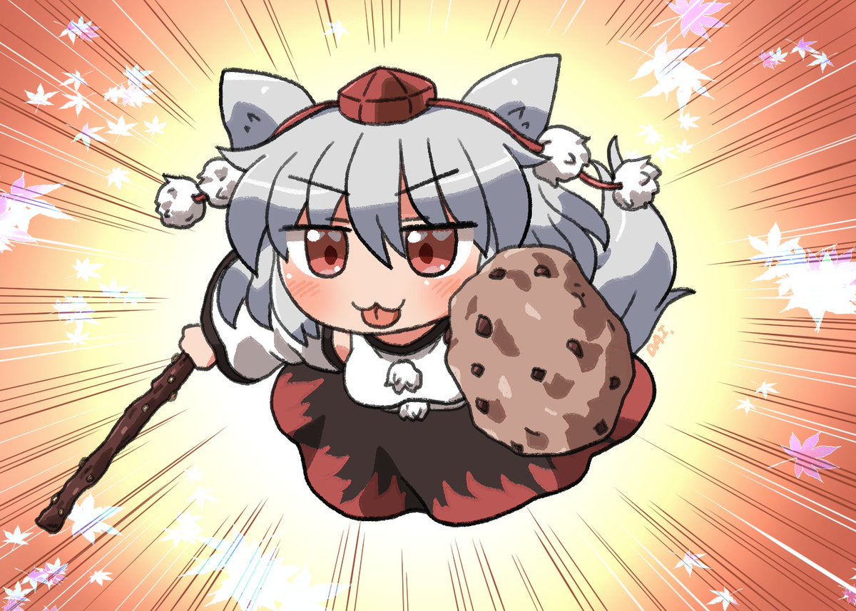 犬走椛 「スイートな装備のもみじちゃん #おは東方」|六合ダイスケ@春例大祭う12bのイラスト